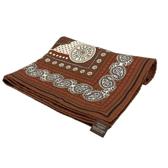 HERMES Carré Géant. - Dark Brown Red Multi Cashmere Silk Scarf - Picture 1 of 7